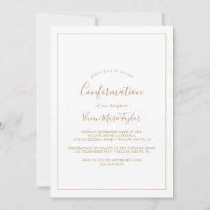 Minimalistische Goldene Firmung Einladung