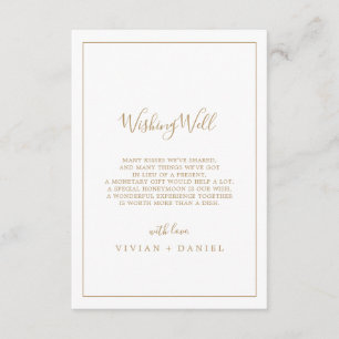 Minimalistische Goldene Hochzeits-Wunschbrunnen-Ka Begleitkarte