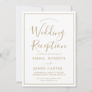 Minimalistische Goldene Hochzeitsempfangs-Einladun Einladung