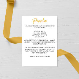 Minimalistische Goldene Kalligrafie Begleitkarte