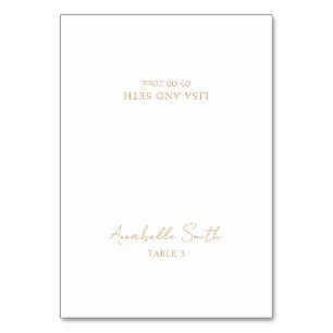 Minimalistische goldene klassische Hochzeitsplatzk Tischnummer