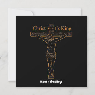 Minimalistische goldene Kreuzigungs-Kunst Christus Einladung