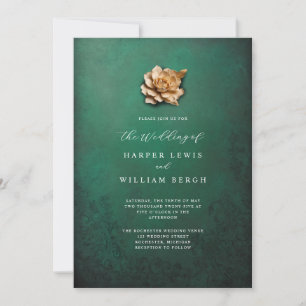 Minimalistische goldene Rose Einladung