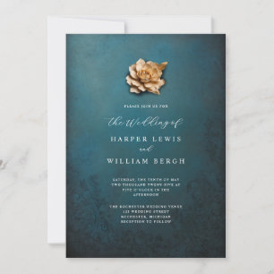 Minimalistische goldene Rose Einladung