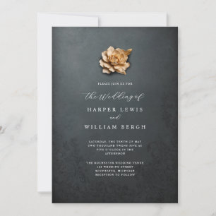 minimalistische goldene Rosenhochzeit Einladung