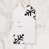 Minimalistische Goldene Schneeflocken Frohe Weihna Geschenkanhänger (Rückseite)