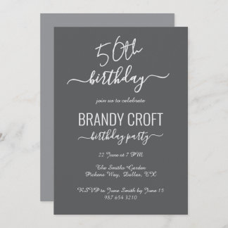 Minimalistische goldfarbige Typografie Geburtstags Einladung