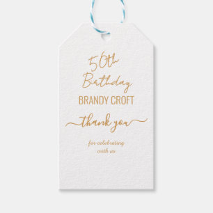 Minimalistische goldfarbige Typografie Geburtstags Geschenkanhänger