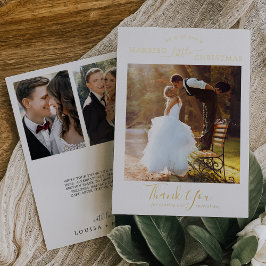Minimalistische Goldfoil 3 Foto Hochzeit Vielen Da Folien Feiertagskarte