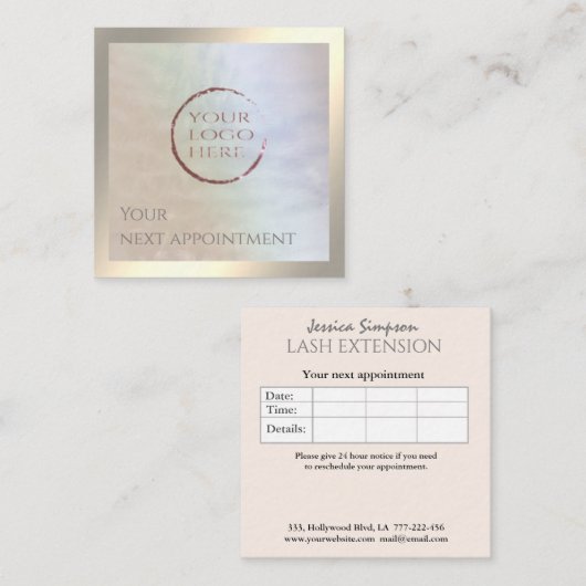 Minimalistische Goldfolie, die Ihr Logo holografis Terminkarte (Vorne/Hinten)