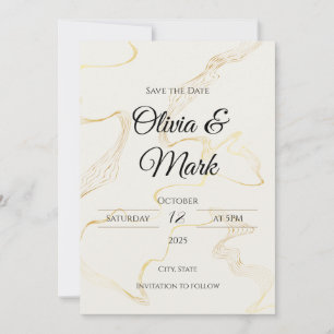 Minimalistische Goldfolie Save-the-Date   Elegant Einladung