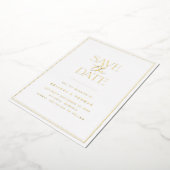 Minimalistische Goldfolie Save the Date Folieneinladung (Gedreht)
