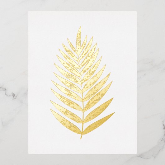 Minimalistische Goldfolie Weiße Hecktafel Zeichnen Folie Einladungspostkarte (Vorderseite)