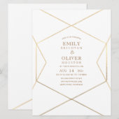 Minimalistische Goldgeometrie Einladungen zur Hoch (Vorne/Hinten)