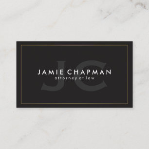 Minimalistische Goldgrenze mit Monogramm Visitenkarte