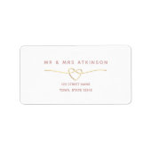 Minimalistische Goldherz-Hochzeitadresse Adressaufkleber (Vorne)