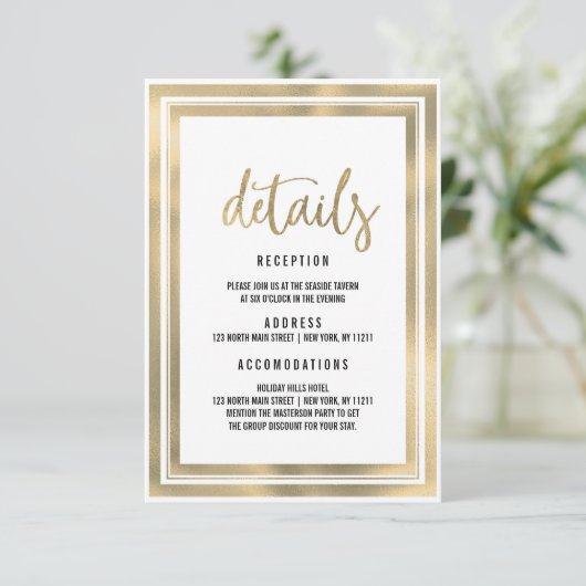 Minimalistische Goldhochzeit Einladung (Stehend Vorderseite)