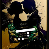 Minimalistische Goldhochzeit RSVP Karte