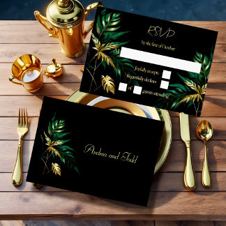 Minimalistische Goldhochzeit RSVP Karte