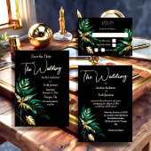 Minimalistische Goldhochzeit Save The Date