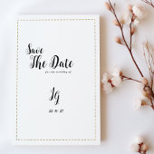 Minimalistische Goldkalligraphie Save the Date Einladung