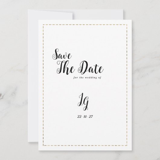 Minimalistische Goldkalligraphie Save the Date Einladung (Vorderseite)