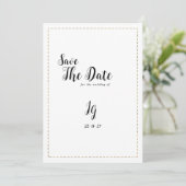 Minimalistische Goldkalligraphie Save the Date Einladung (Stehend Vorderseite)