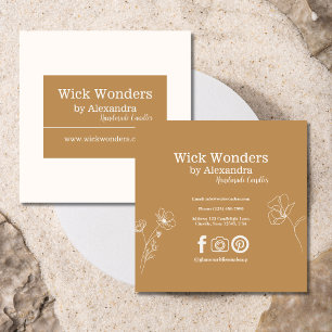 Minimalistische Goldkeramik Quadratische Visitenkarte