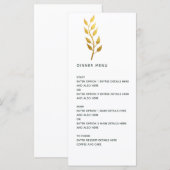 Minimalistische Goldleaf-Hochzeit Menükarte (Vorne/Hinten)