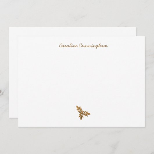 Minimalistische Goldleaf-Spritzenkarte Mitteilungskarte (Vorne/Hinten)