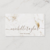 Minimalistische Goldmarke aus weißem Marmor Visitenkarte (Vorderseite)