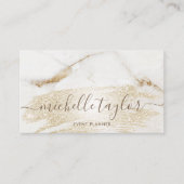 Minimalistische Goldmarke aus weißem Marmor Visitenkarte (Vorderseite)