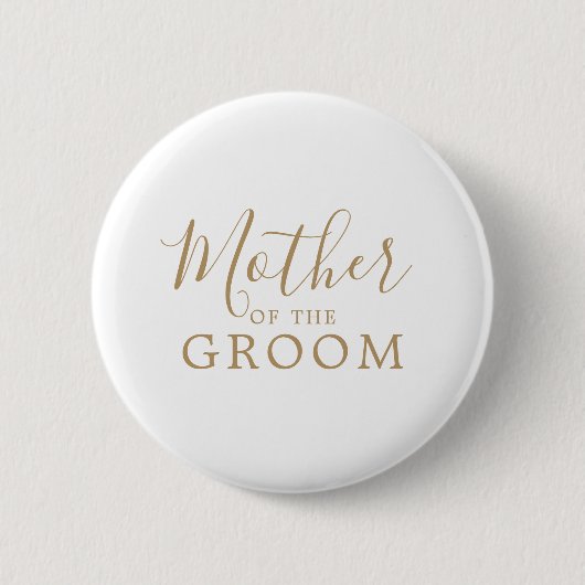 Minimalistische Goldmutter des Groom-Brautparty Button (Vorderseite)