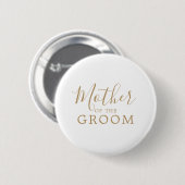 Minimalistische Goldmutter des Groom-Brautparty Button (Vorne & Hinten)