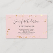 Minimalistische Goldpunkte Moderne Elegante Rosa S Visitenkarte (Rückseite)