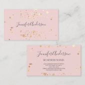 Minimalistische Goldpunkte Moderne Elegante Rosa S Visitenkarte (Vorne/Hinten)