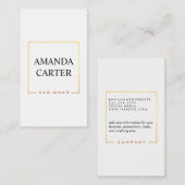 Minimalistische Goldrahmen mit Streifen Visitenkarte (Vorne/Hinten)