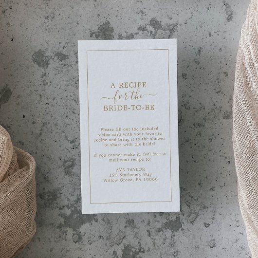 Minimalistische Goldrezeptanforderung Begleitkarte