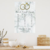 Minimalistische Goldring-Marmorplatte Poster (Küche)