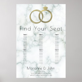 Minimalistische Goldring-Marmorplatte Poster