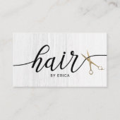 Minimalistische Goldschere Elegant Typografie Hair Terminkarte (Vorderseite)