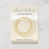 Minimalistische Goldschmuckkarte Visitenkarte (Vorderseite)