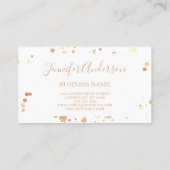 Minimalistische Goldtöne Moderne Elegante Weiße Sc Visitenkarte (Rückseite)