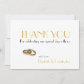 Minimalistische Goldtypografie Dankeskarte (Vorderseite)