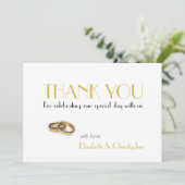 Minimalistische Goldtypografie Dankeskarte (Stehend Vorderseite)