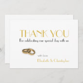 Minimalistische Goldtypografie Dankeskarte (Vorne/Hinten)