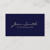 Minimalistische Goldtypografie Elegant Navy Blue Visitenkarte (Vorderseite)