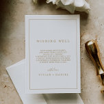 Minimalistische Goldtypografie - Gute-Karte Begleitkarte<br><div class="desc">Diese minimalistische Goldtypografie Hochzeit wünscht eine gute Karte ist perfekt für eine einfache Hochzeit. Das moderne romantische Design besticht durch klassische gold-weiße Typografie. Anpassbar in jeder Farbe. Behalt das Design einfach und elegant, wie es ist, oder personalisiere es durch Hinzufügen von eigenen Grafiken und Kunstwerken. Personalisieren Sie diese Einladungskarte mit...</div>