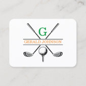 Minimalistische Golf Monogram Design Business Card Visitenkarte (Vorderseite)