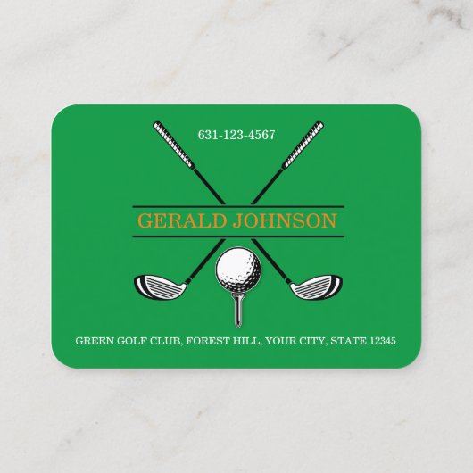Minimalistische Golf Monogram Design Business Card Visitenkarte (Rückseite)